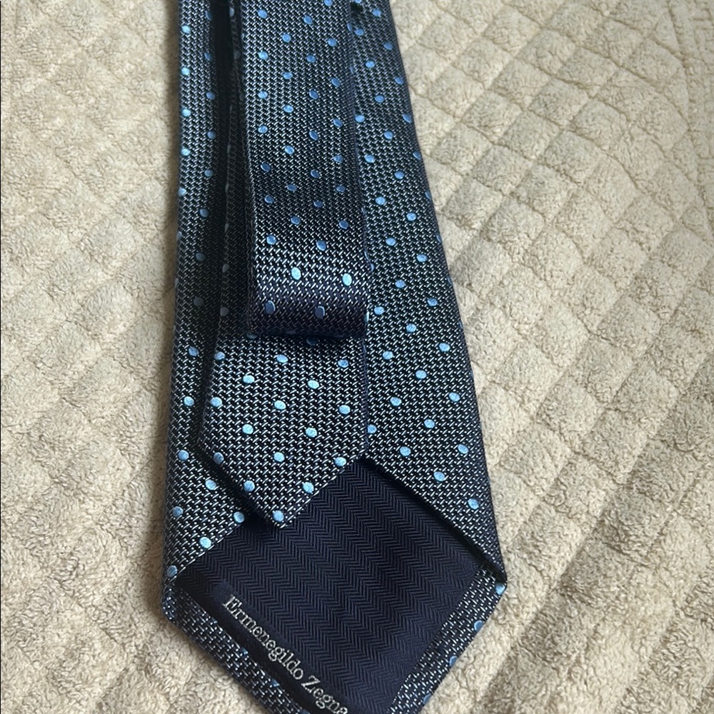 Ermenegildo Zegna Blue Polka Dot Tie